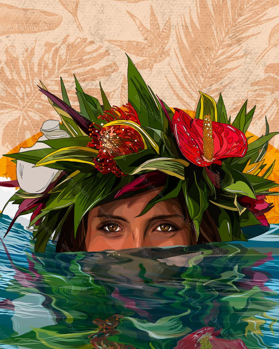 Lei Po'o Art Print – Mayan Llanera Art & Design Co