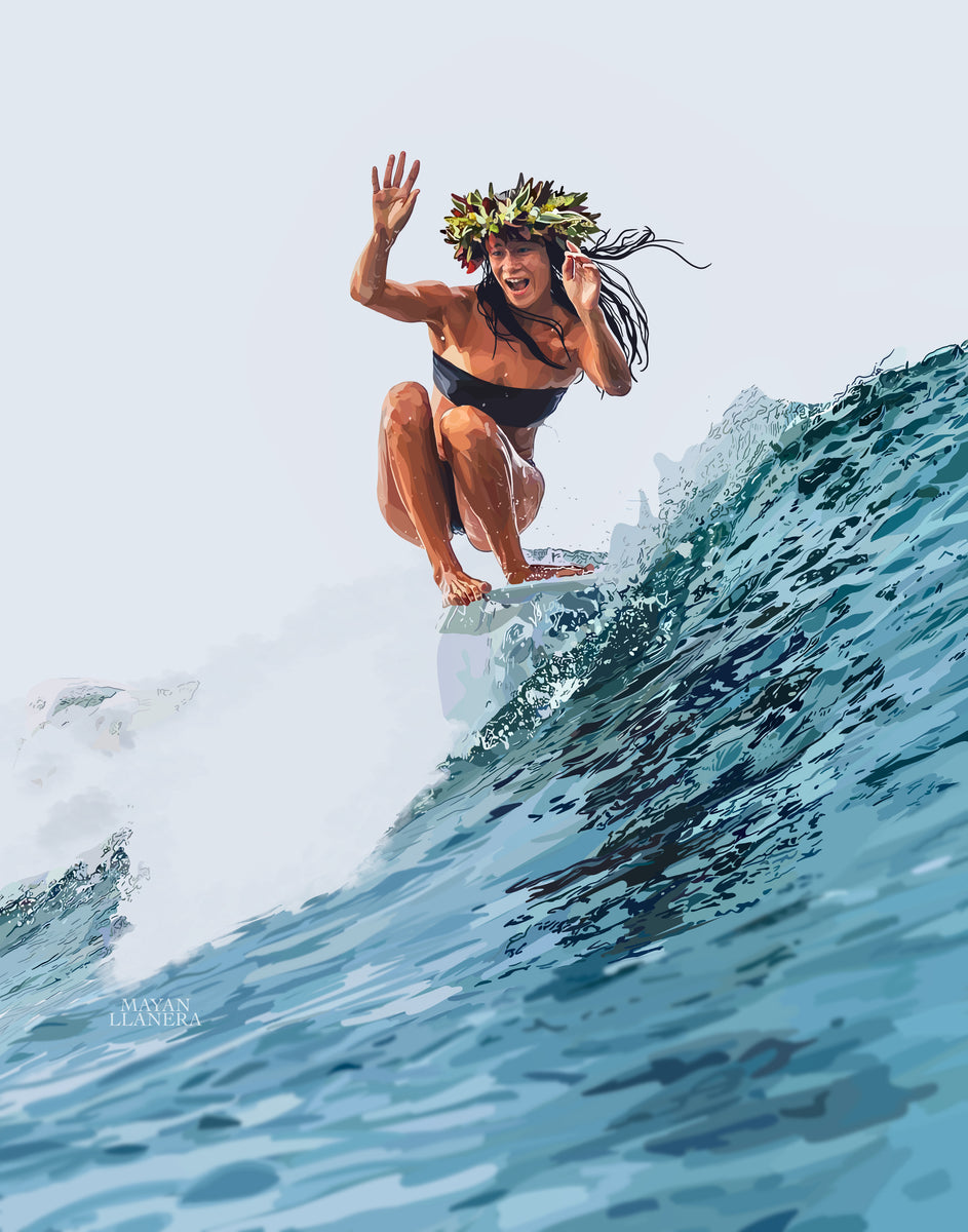 Surfer Girl Art Print – Mayan Llanera Art & Design Co