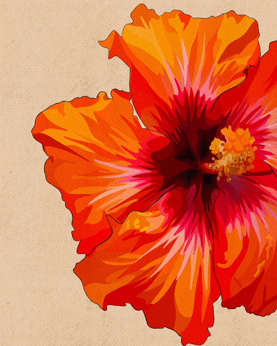 Hibiscus Love Art Print